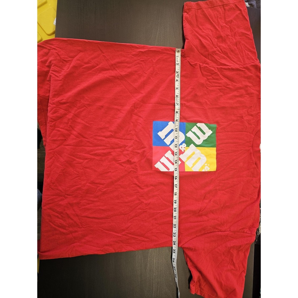 Vintage M&M's Shirt Mens Extra Large Red Color Block Logo‎ Candy Graphic 90s USA - Picture 3 of 6